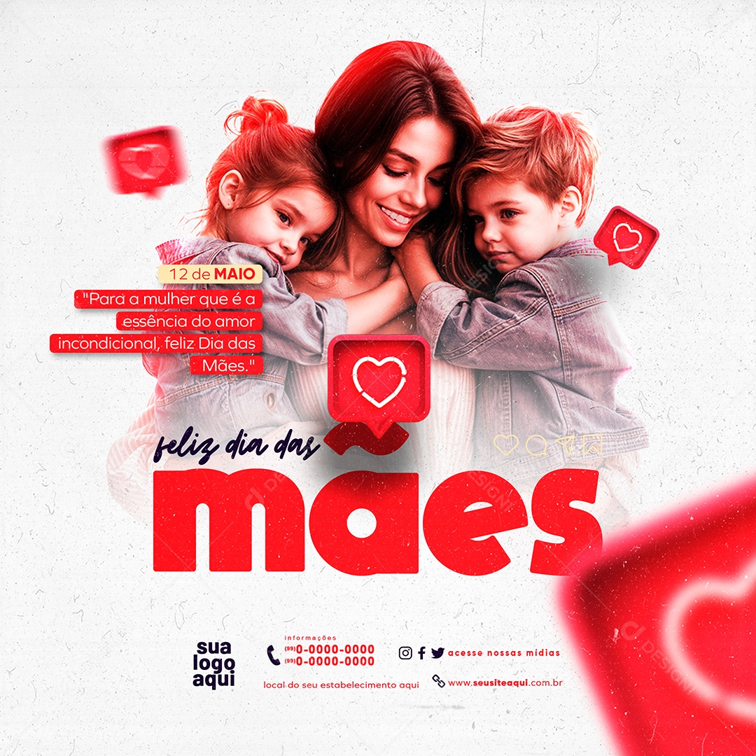 Feed Feliz Dia das Mães 12 de Maio Mulher que é a Essência Social Media PSD Editável