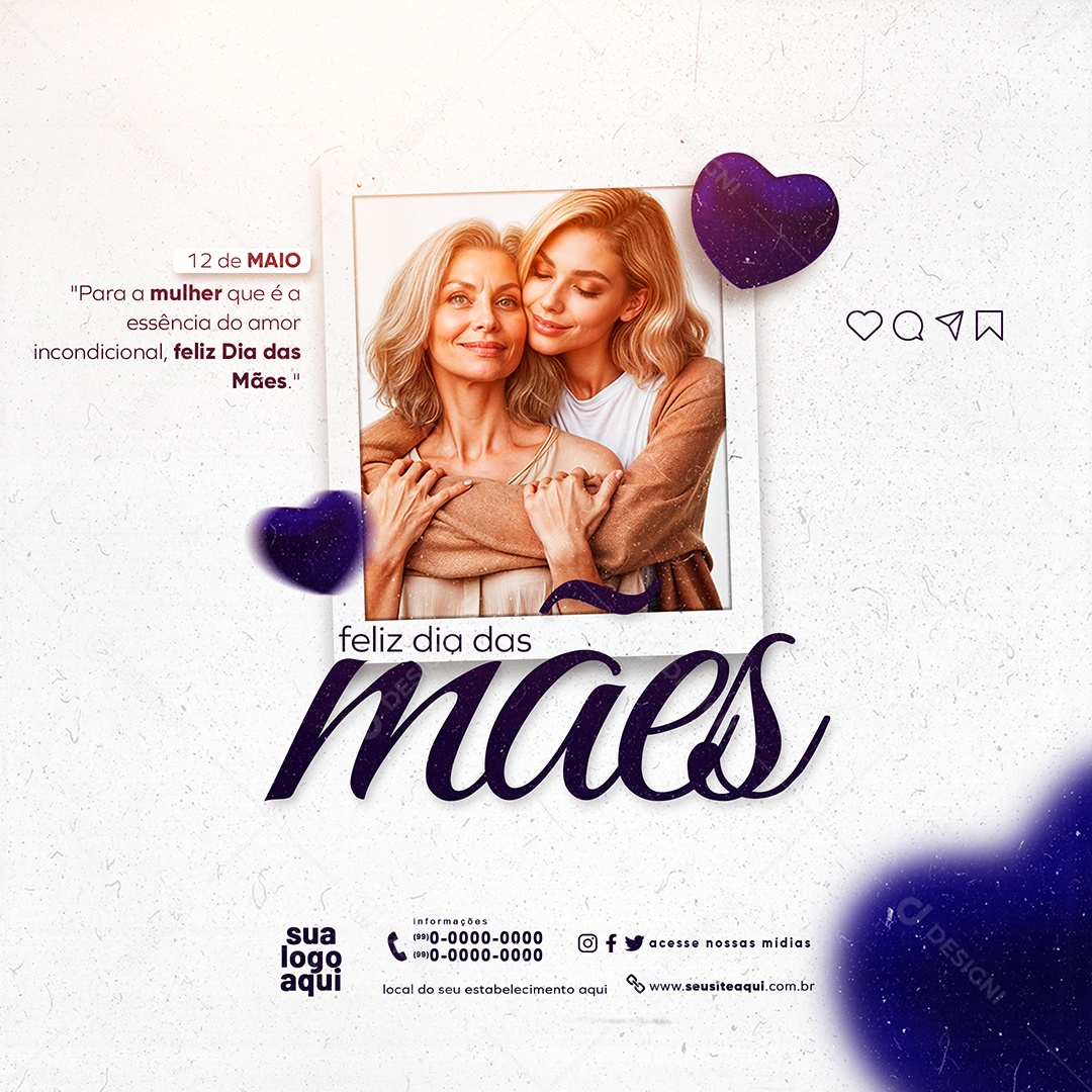 Feed Feliz Dia das Mães 12 de Maio Social Media PSD Editável