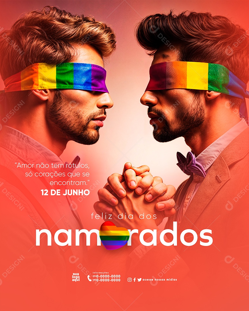 Dia dos Namorados 12 de Junho Amor Social Media PSD Editável
