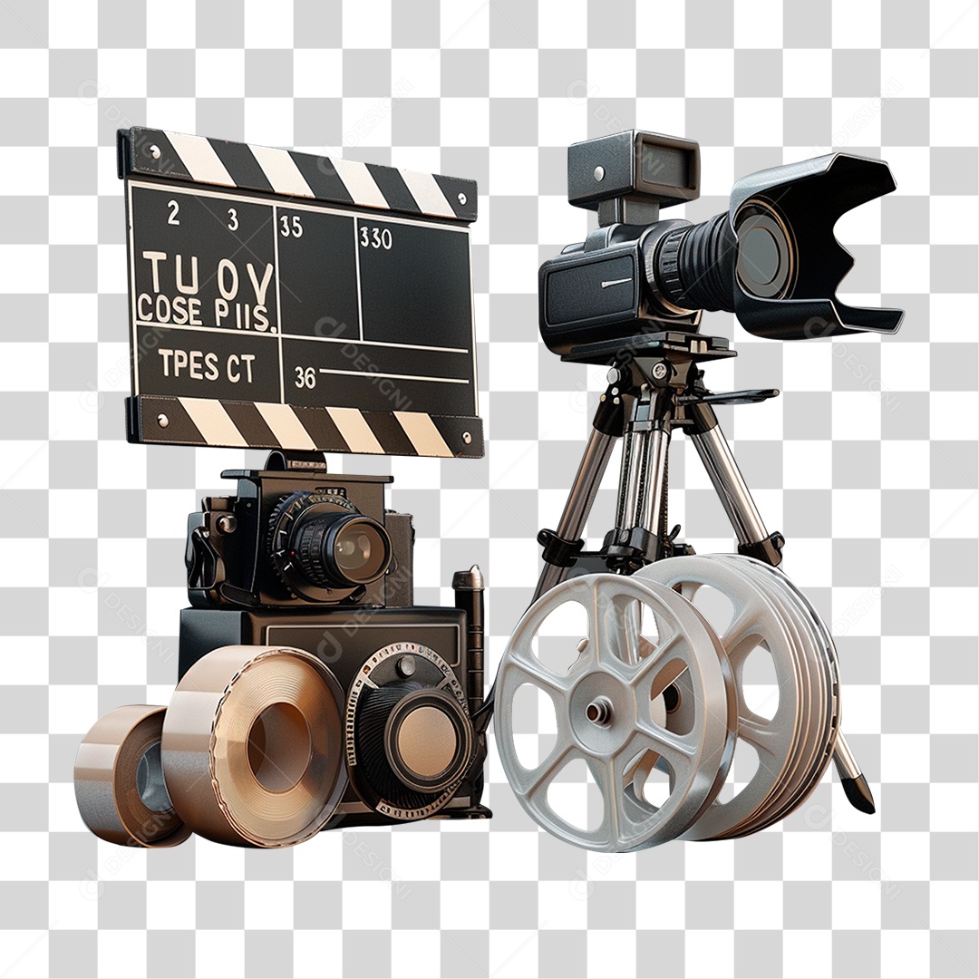 Elemento 3D Equipamentos de Filmagem PNG Transparente