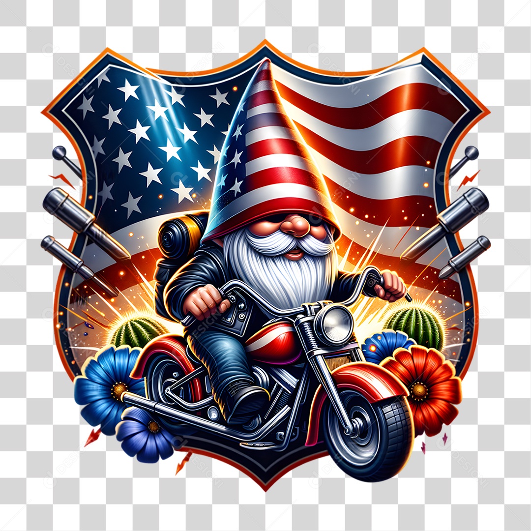 Elemento 3D 4 de Julho Dia da Independência dos Estados Unidos PNG Transparente