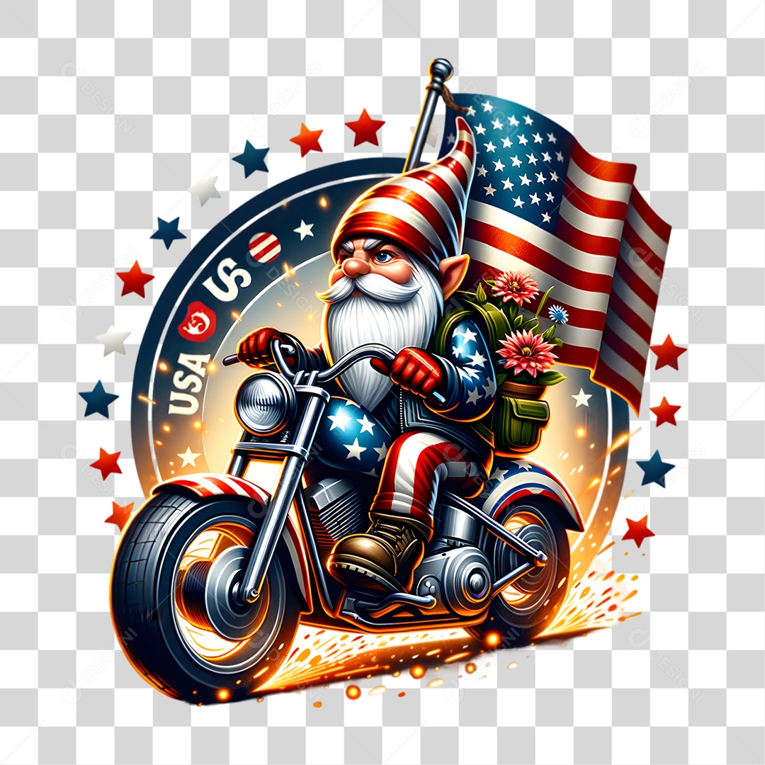 Elemento 3D 4 de Julho Dia da Independência dos Estados Unidos PNG Transparente