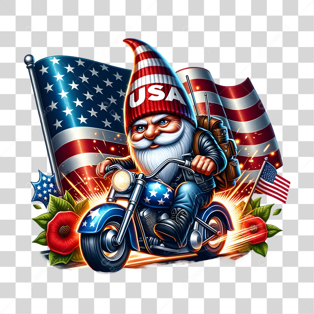 Elemento 3D 4 de Julho Dia da Independência dos Estados Unidos PNG Transparente