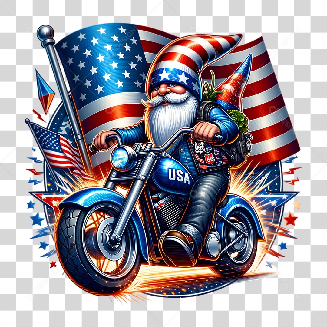 Elemento 3D 4 de Julho Dia da Independência dos Estados Unidos PNG Transparente