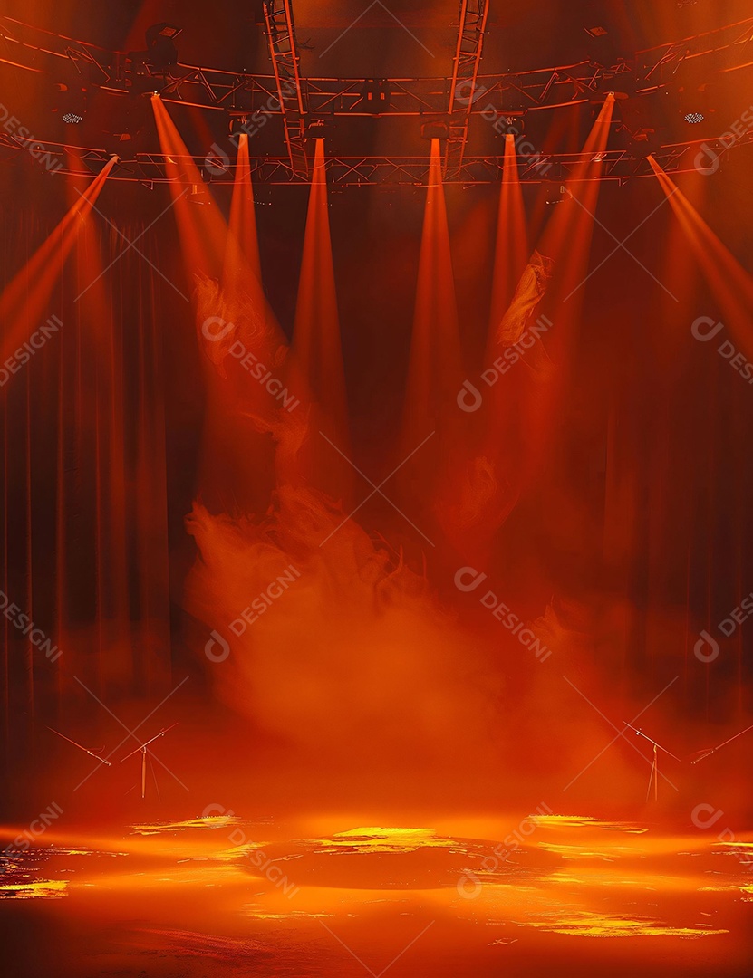 Palco de um show com refletores