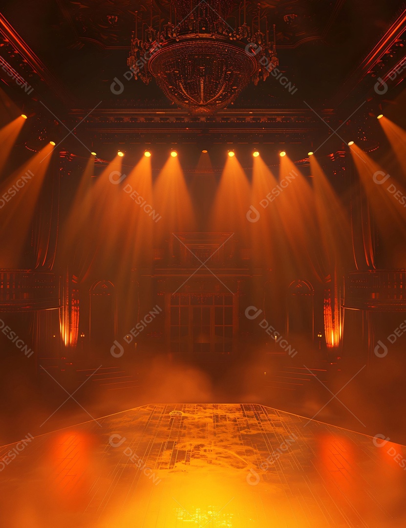 Palco de um show com refletores