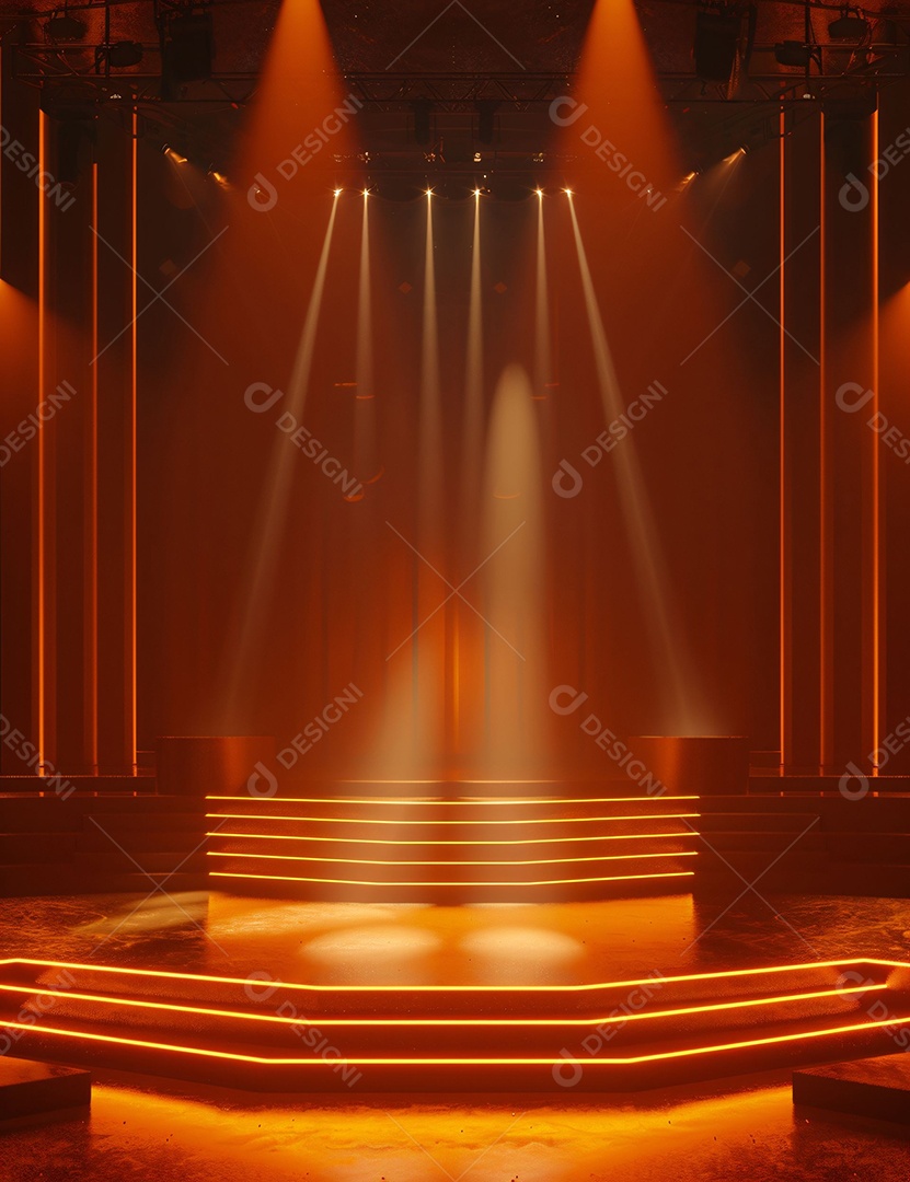 Palco de um show com refletores