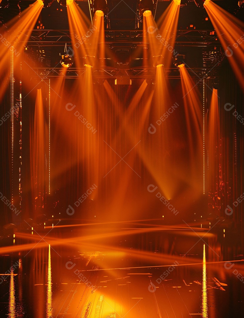 Palco de um show com refletores