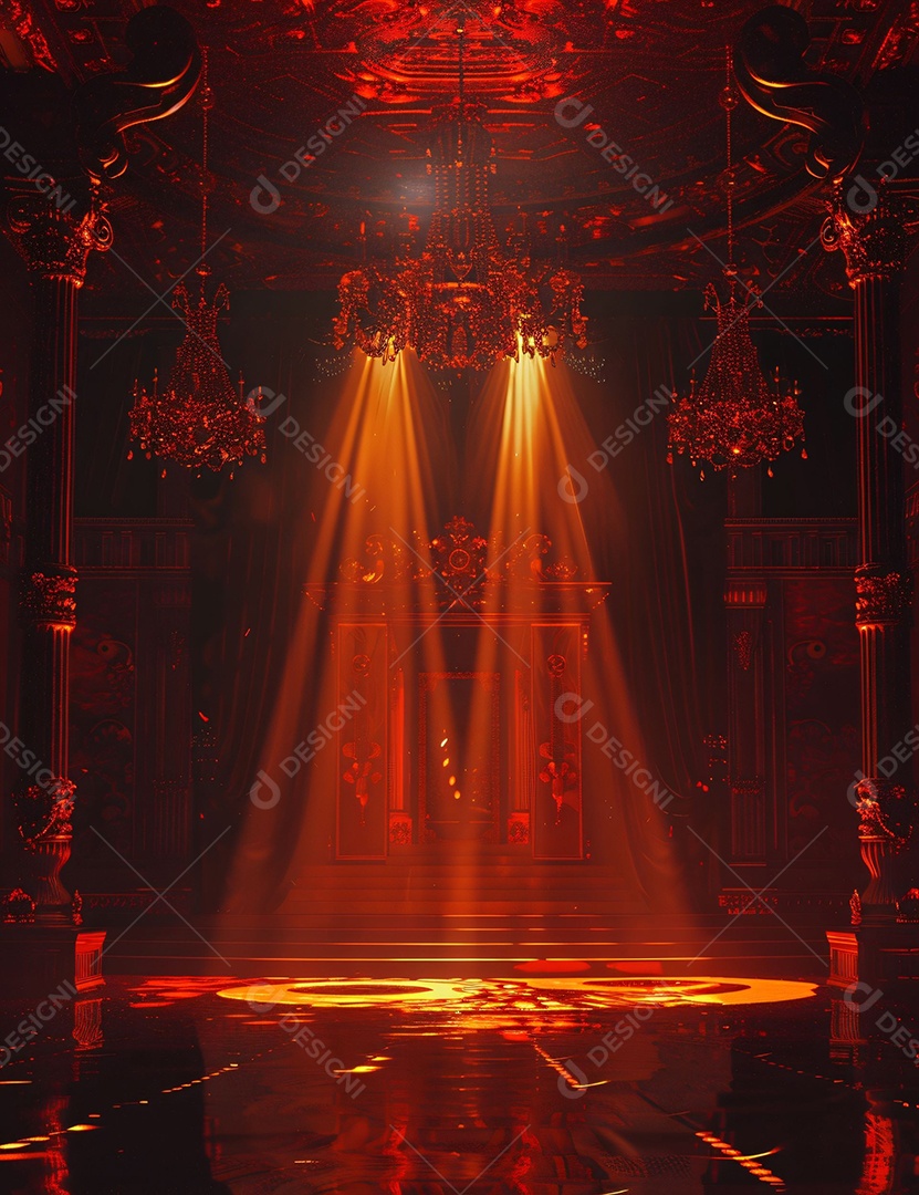 Palco de um show com refletores