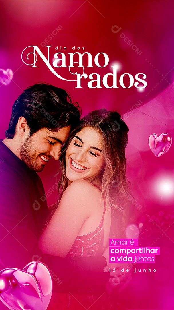 Story Dia dos Namorados 12 de Junho Amar é Compartilhar Social Media PSD Editável