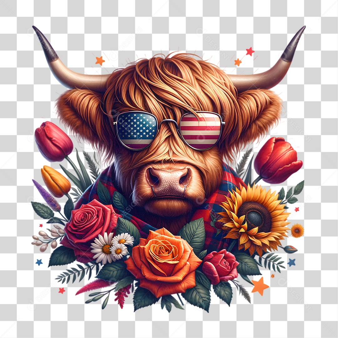 Elemento 3D 4 de Julho Dia da Independência dos Estados Unidos PNG Transparente