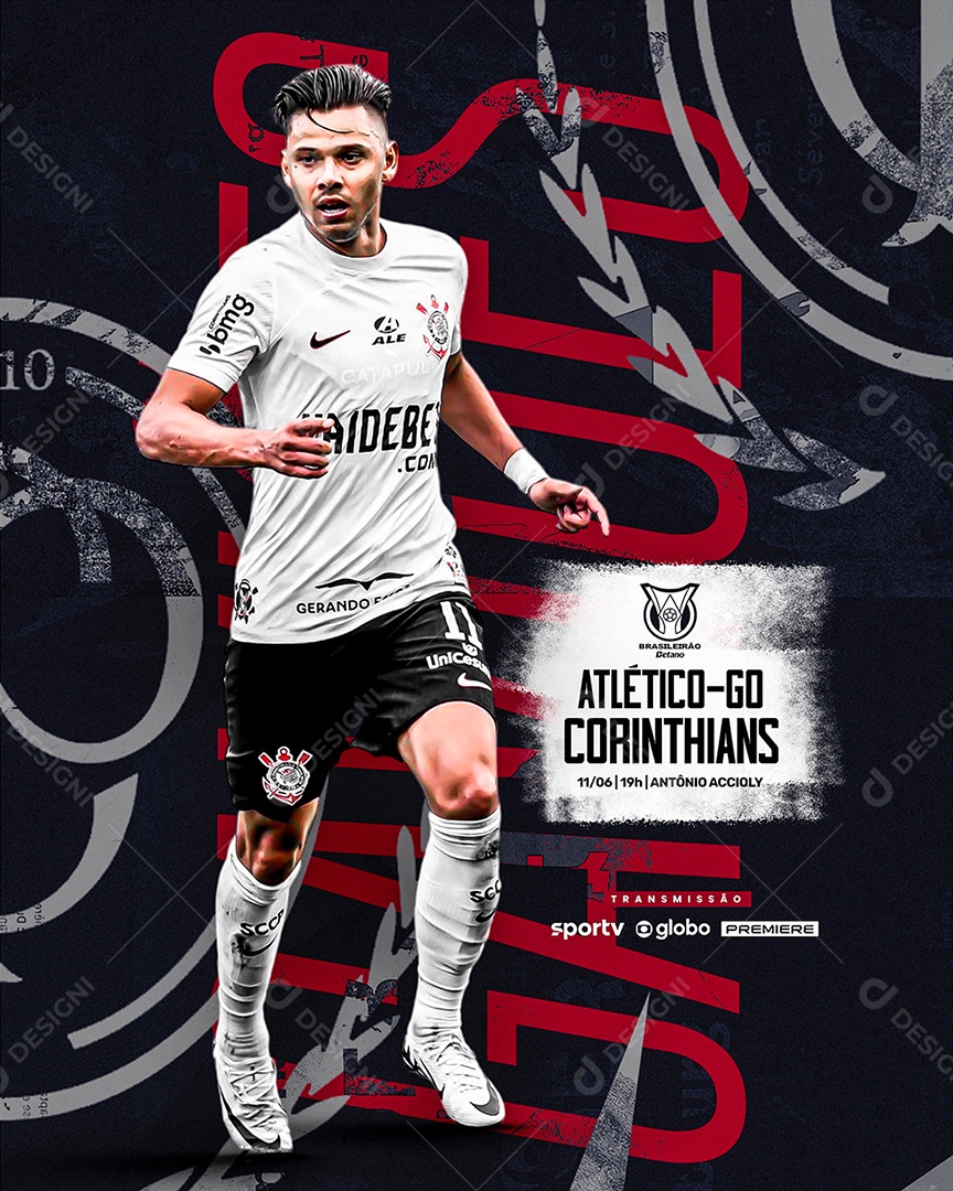 Futebol Atlético-GO X Corinthians Social Media PSD Editável