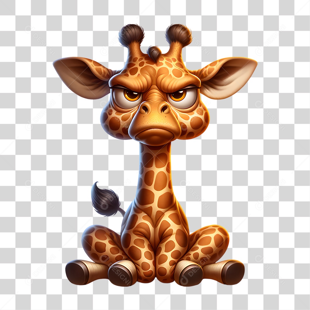 Mascote Girafa PNG Transparente