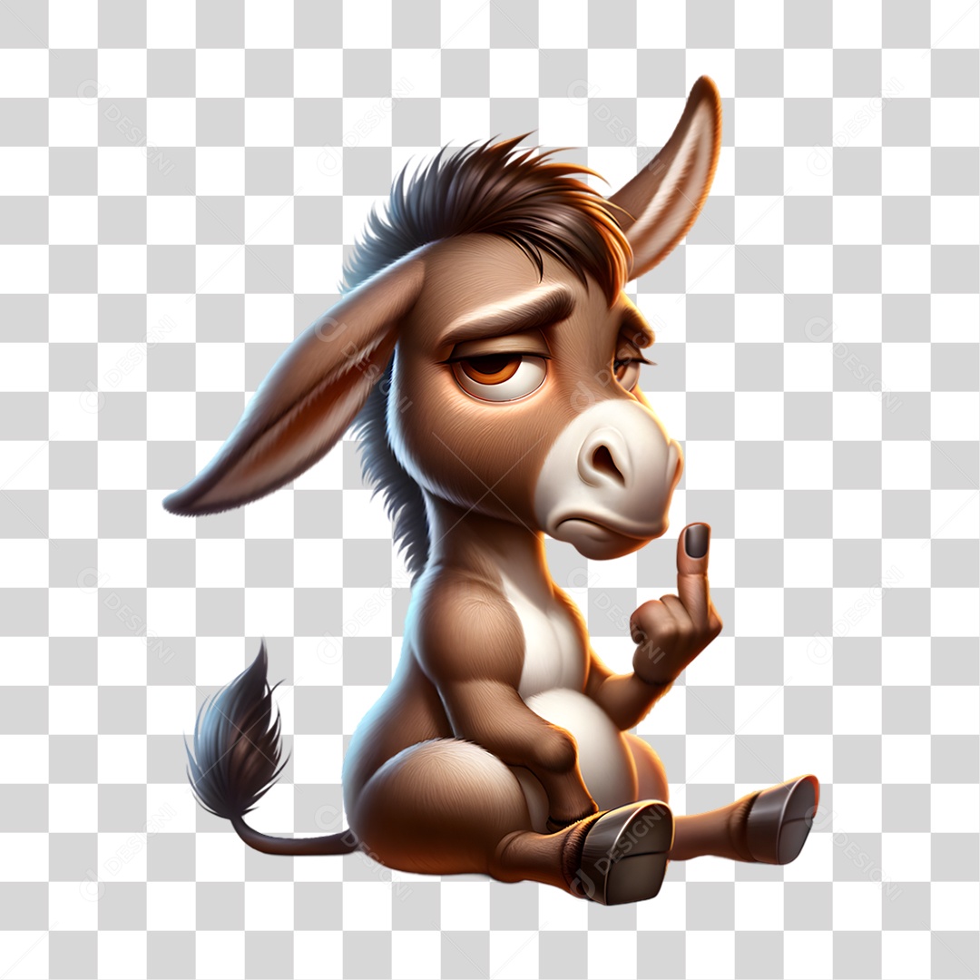 Mascote Burro PNG Transparente