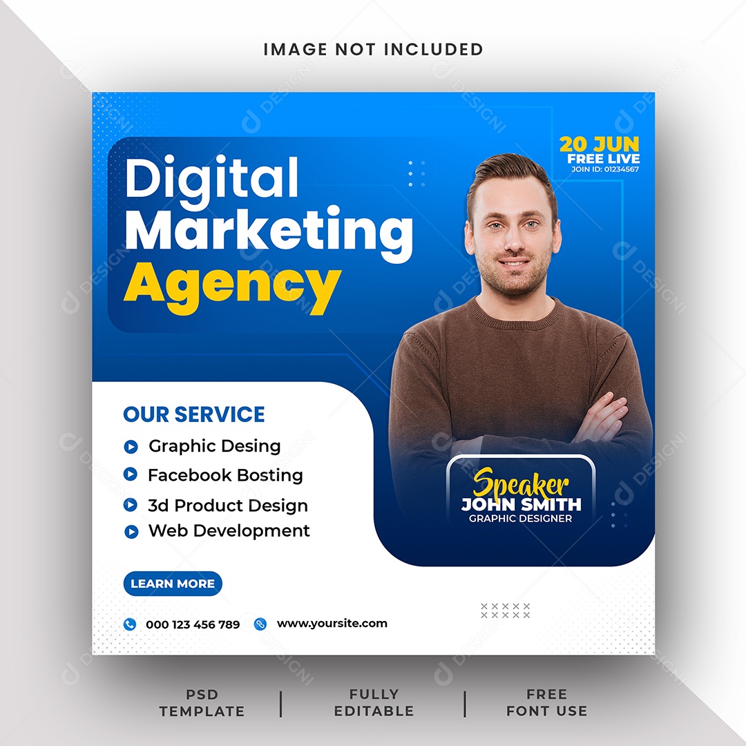 Agência Marketing Digital Social Media PSD Editável