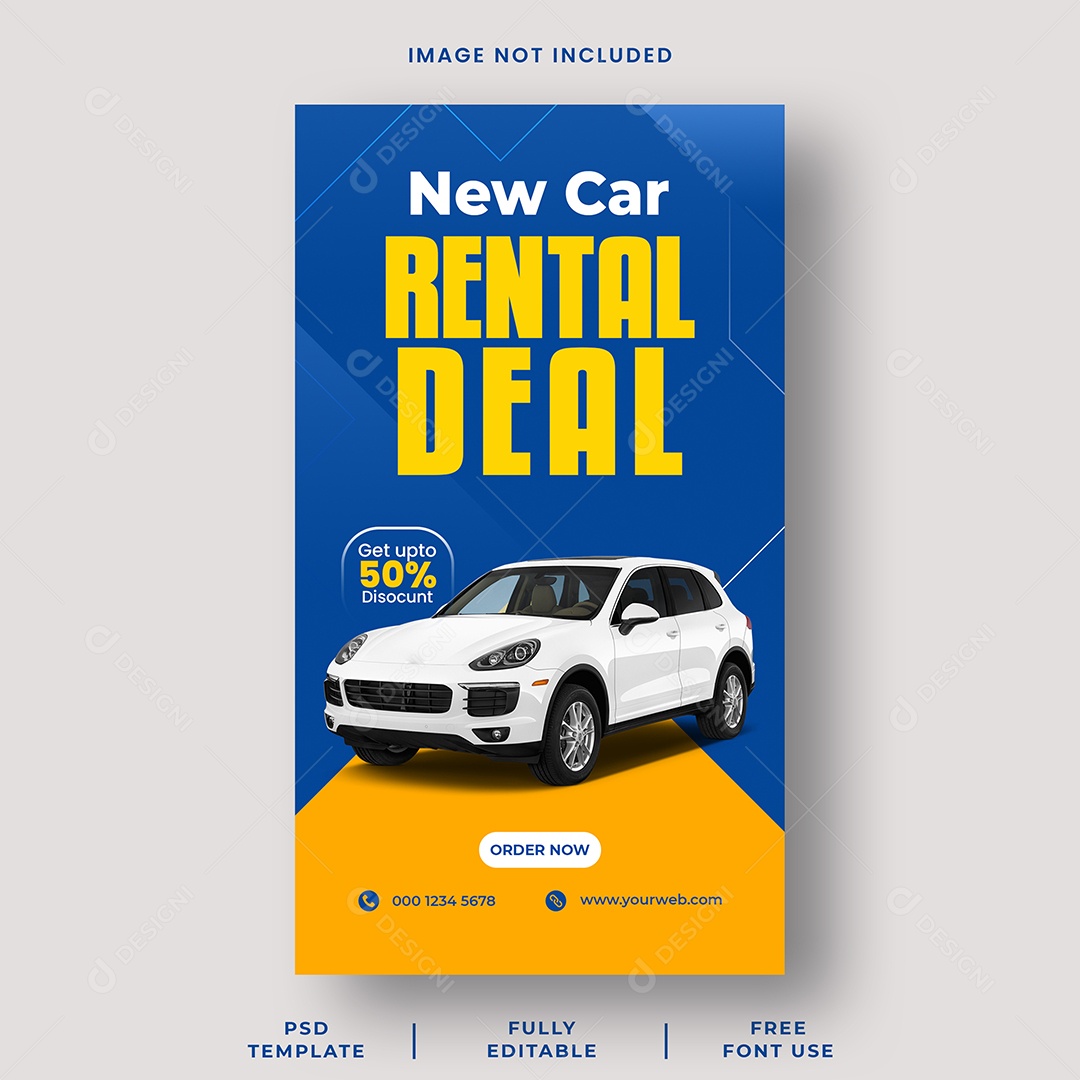 Locadora Melhor Carro Para Alugar Social Media PSD Editável