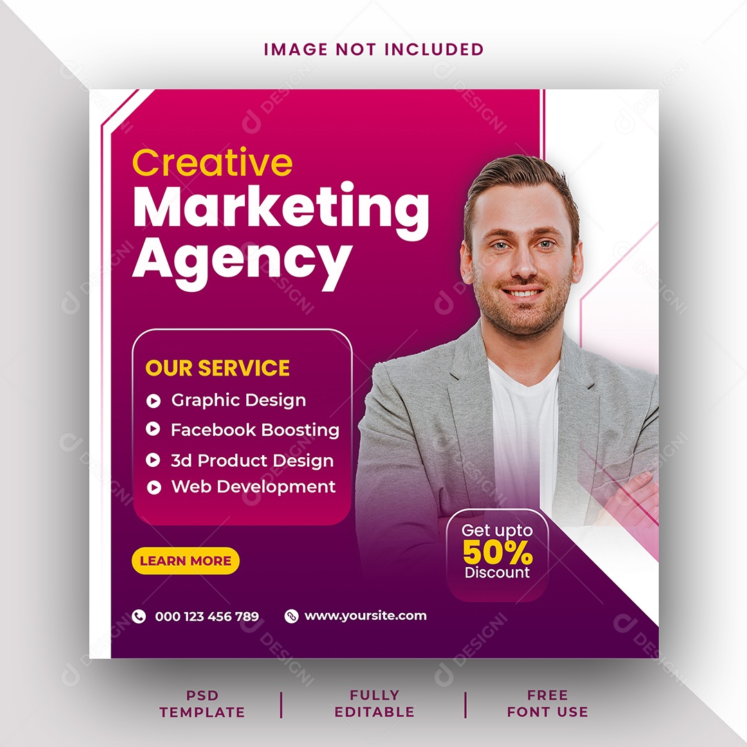 Agência Marketing Social Media PSD Editável