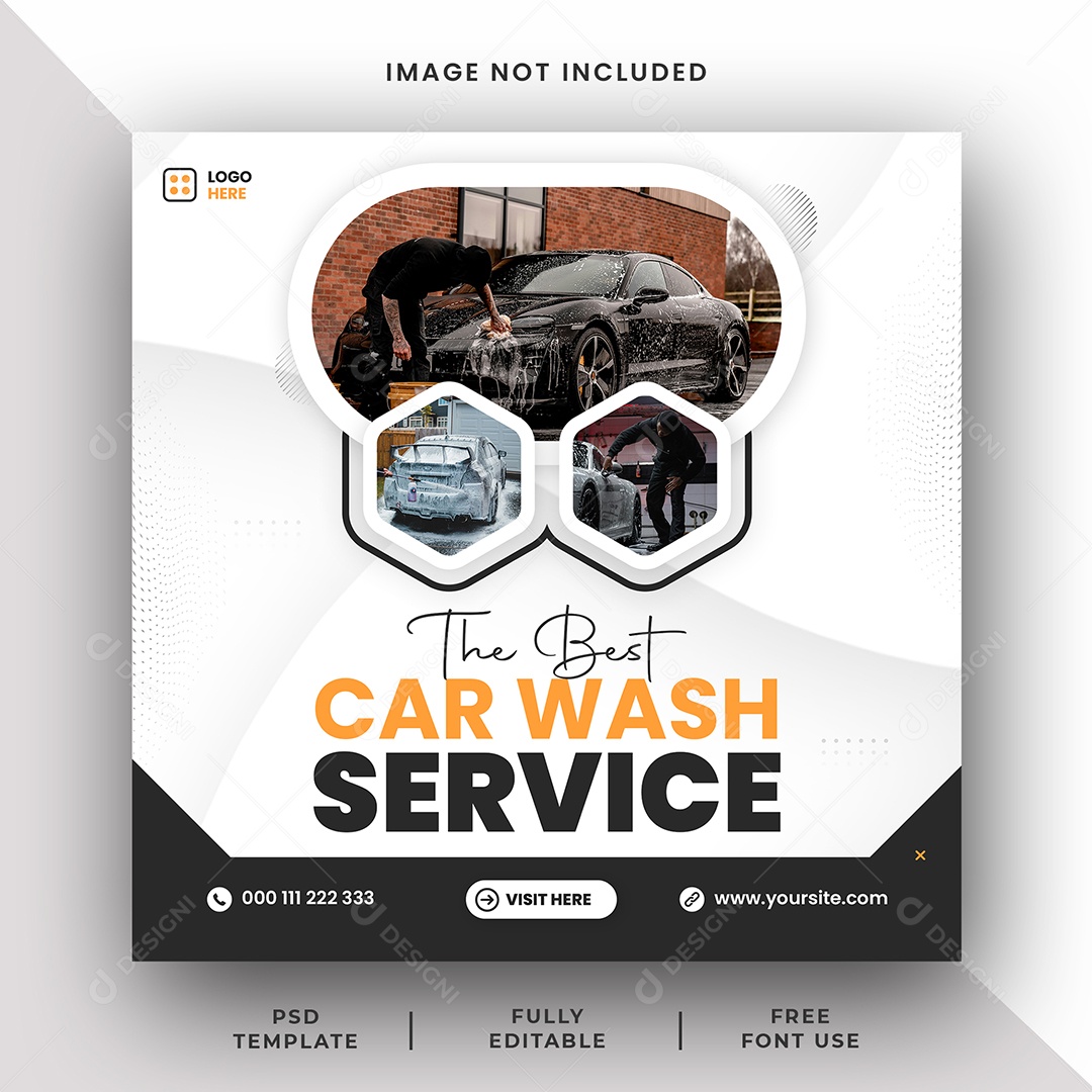 Lava Jato o Melhor Serviço de Lavagem de Carros Social Media PSD Editável