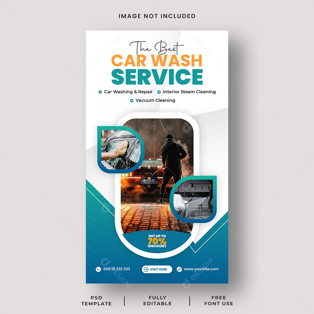 Lava Jato o Melhor Serviço de Lavagem de Carros Social Media PSD Editável