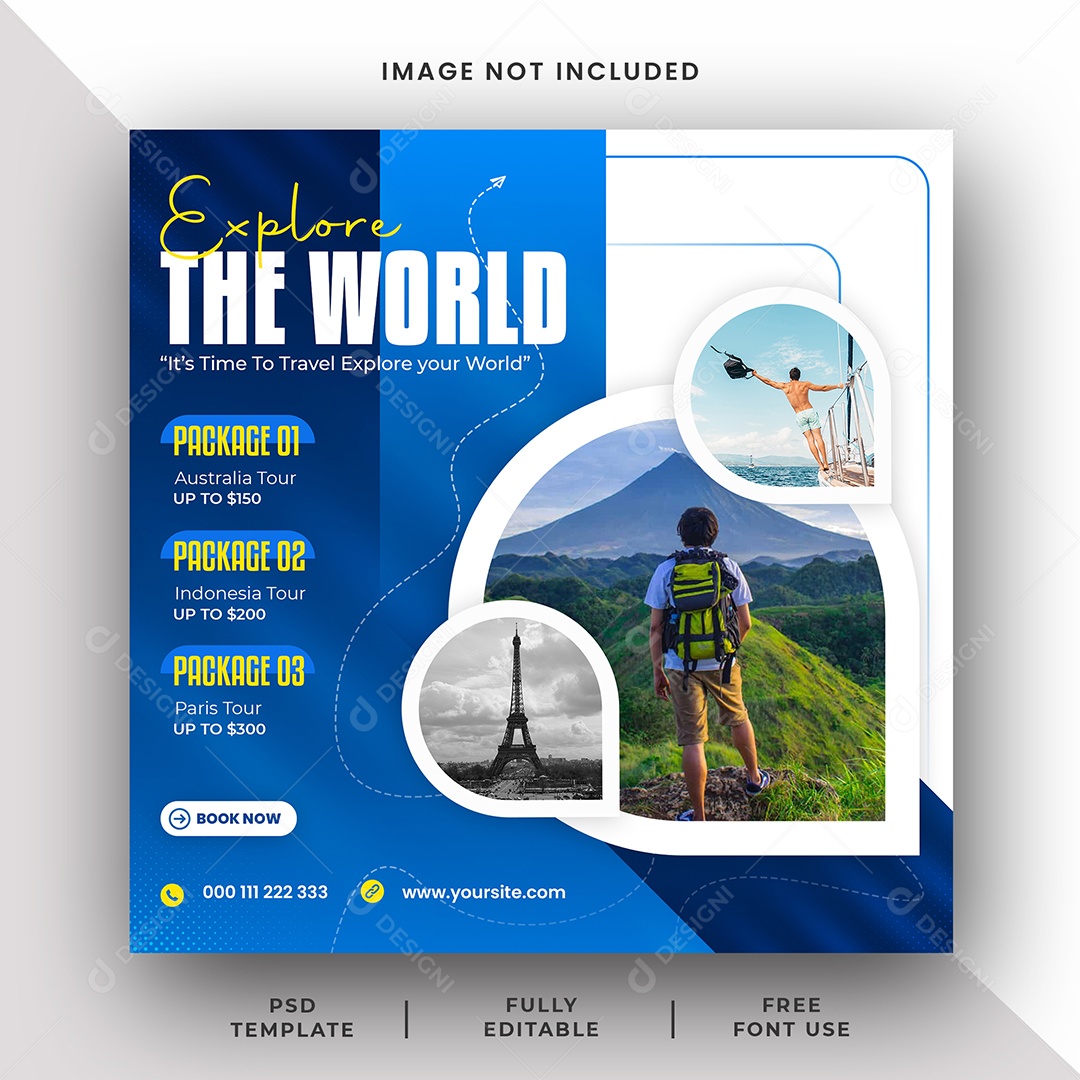 Agência de Viagem Aproveite Sua viagem Social Media PSD Editável