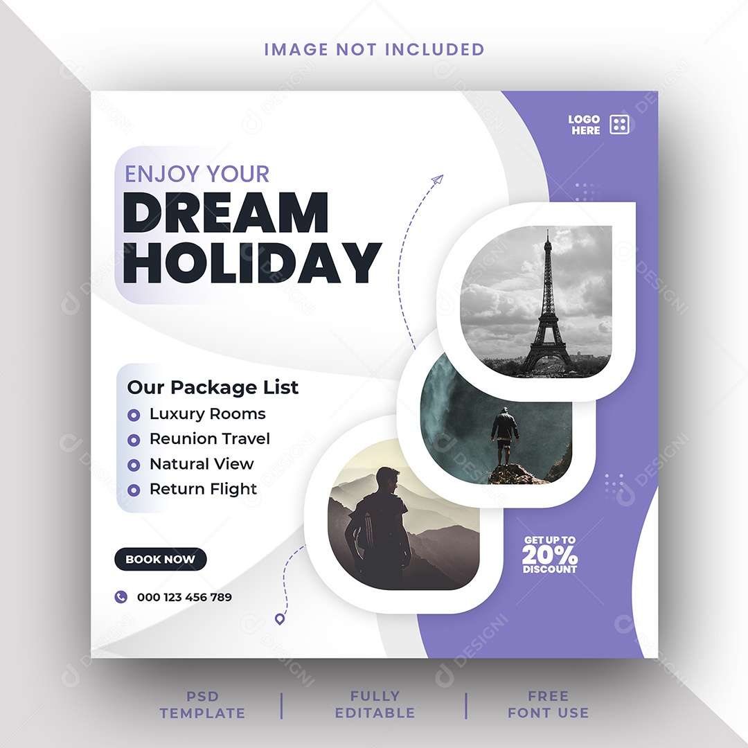 Agência de Viagem Explorando Novos Horizontes Social Media PSD Editável