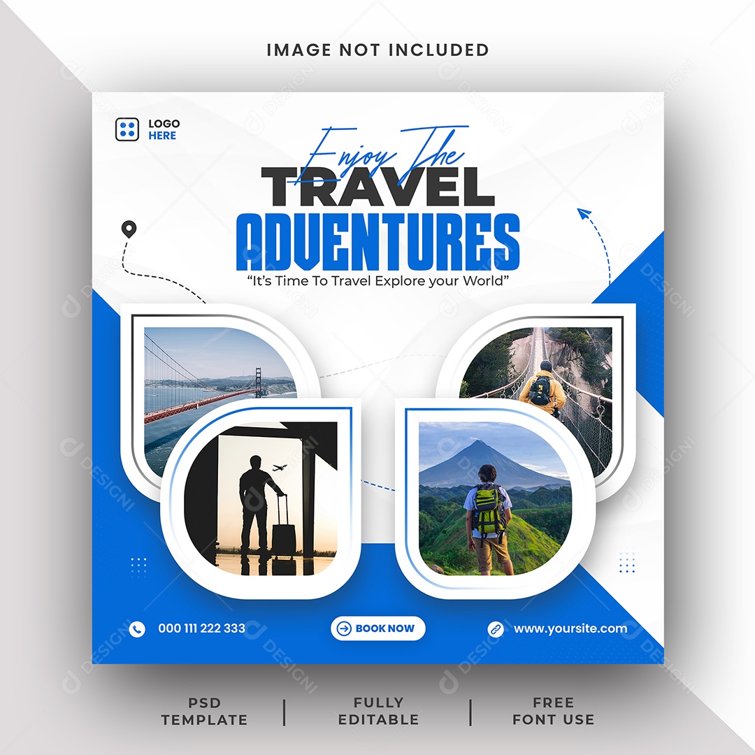 Agência de Viagem Explorando Novos Horizontes Social Media PSD Editável