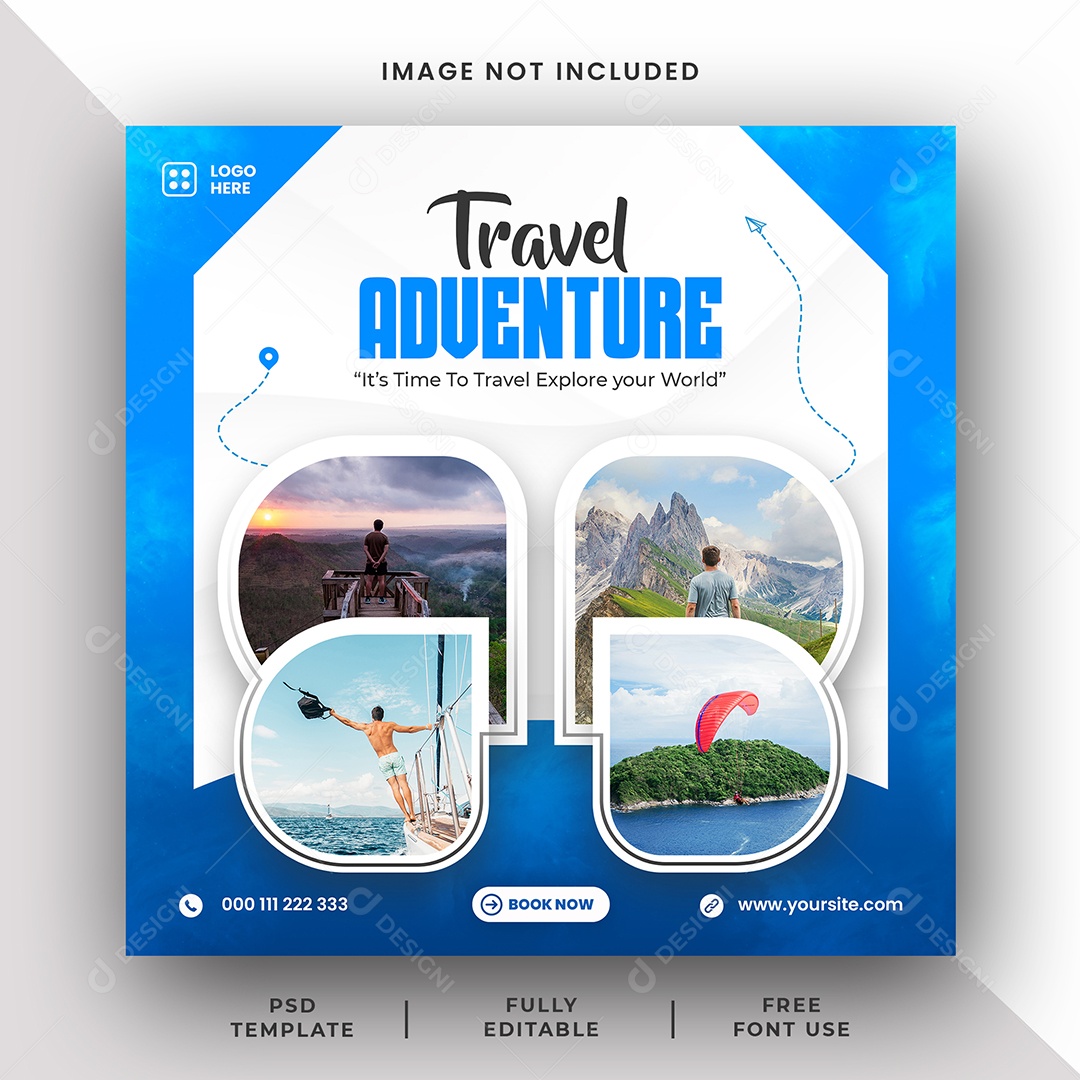 Agência de Viagem Explorando Novos Horizontes Social Media PSD Editável