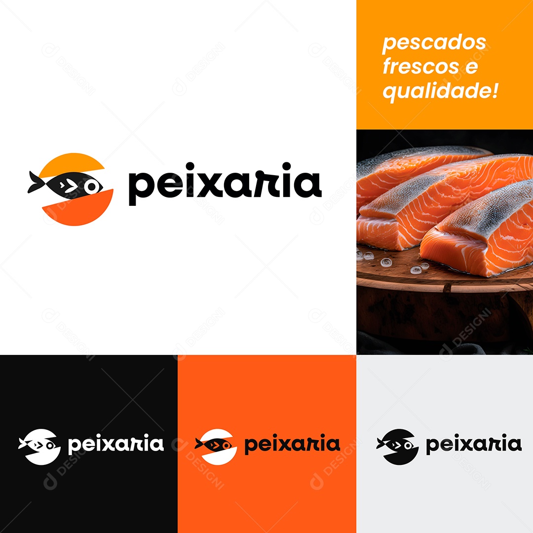 Logo Peixaria Vetor Ai + EPS Editável