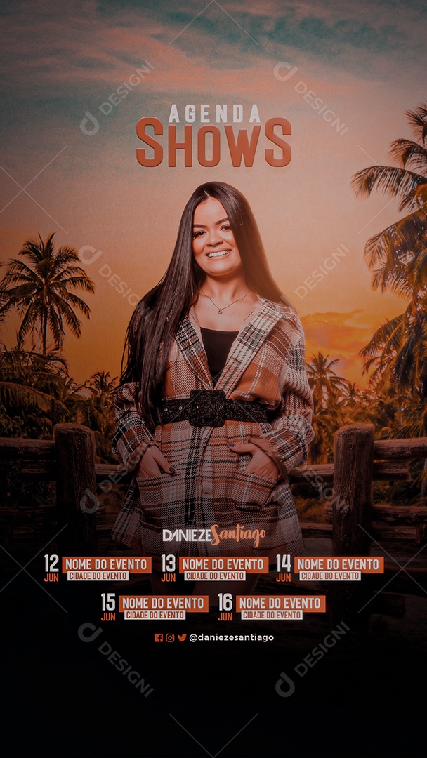 Agenda Shows Story Social Media PSD Editável