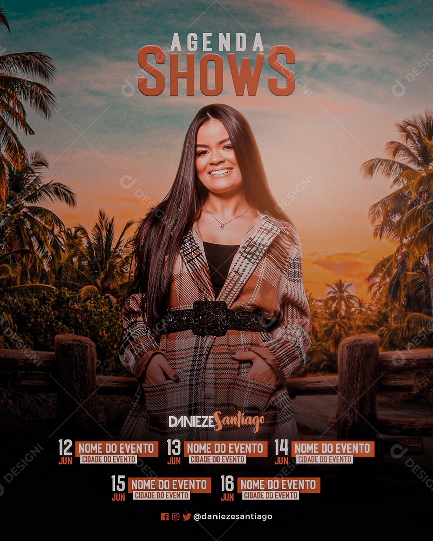 Agenda Shows Social Media PSD Editável
