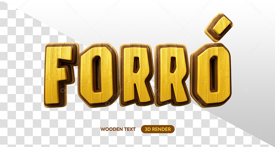 Forró Selo 3D Amarelo para Composição PSD