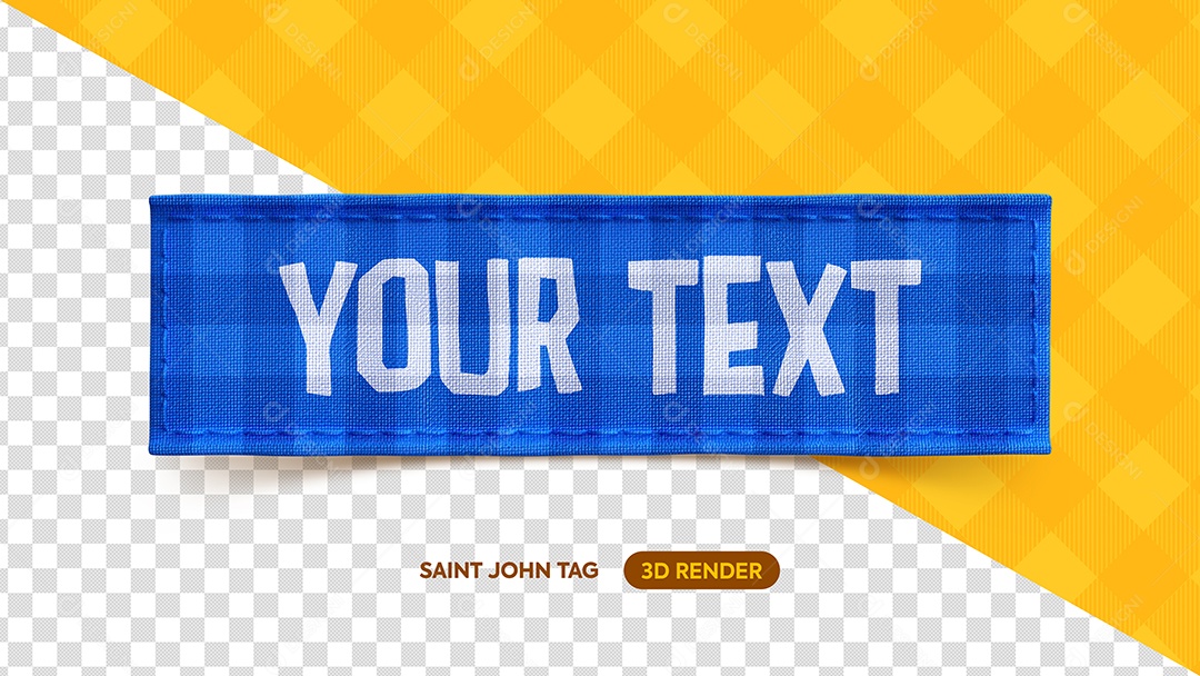 Placa de Tecido Azul Elemento 3D para Composição PSD