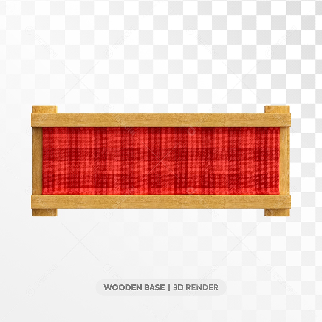 Moldura com Tecido Madeira Elemento 3D para Composição PSD