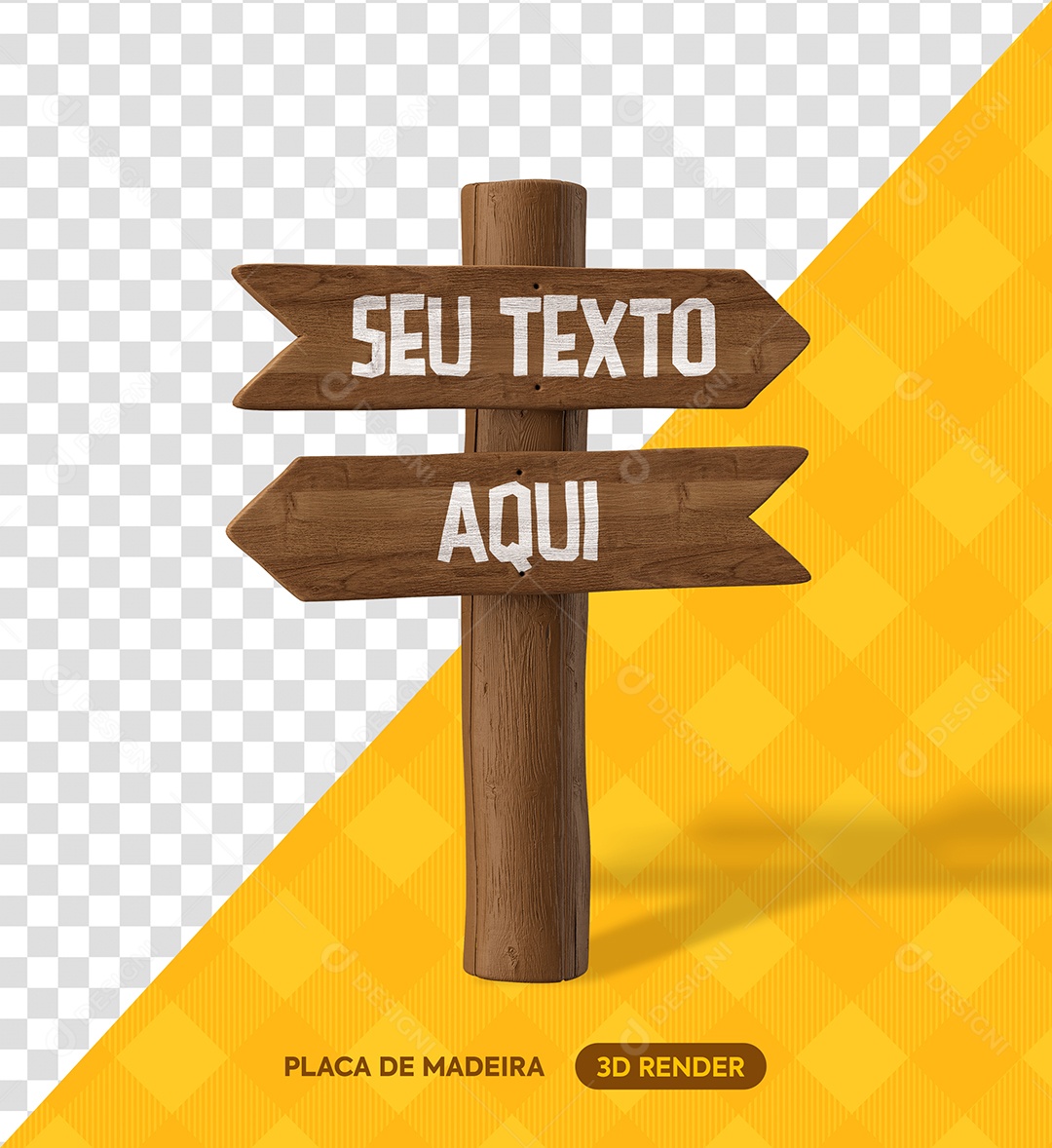 Placa e Torno de Madeira Elemento 3D para Composição PSD