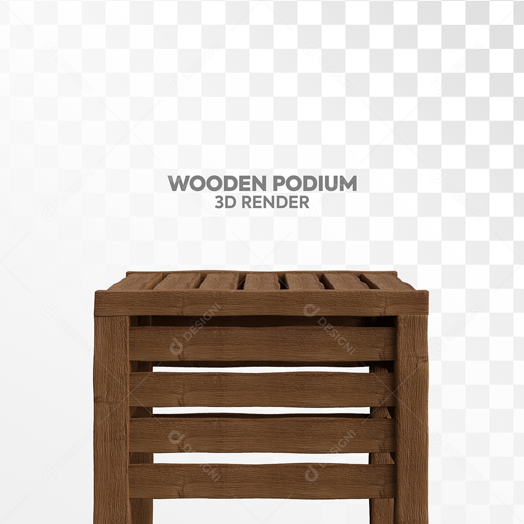 Caixote de Madeira São João Elemento 3D para Composição PSD
