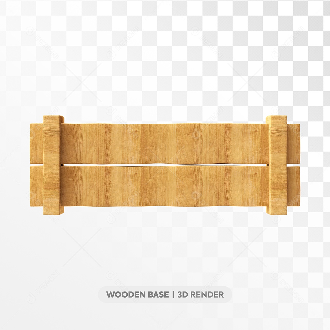 Cerca de Madeira Marron Elemento 3D para Composição PSD
