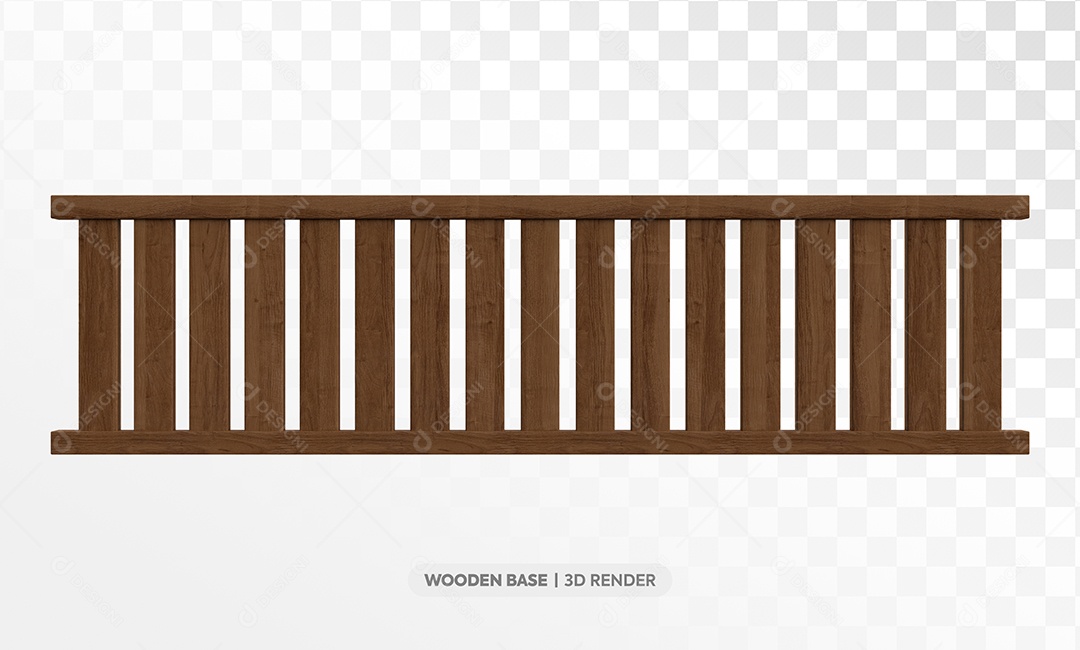 Cerca de Madeira Elemento 3D Marron para Composição PSD