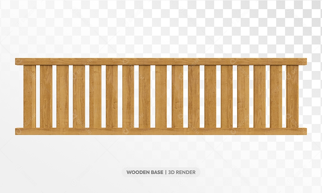 Cerca de Madeira Elemento 3D para Composição PSD