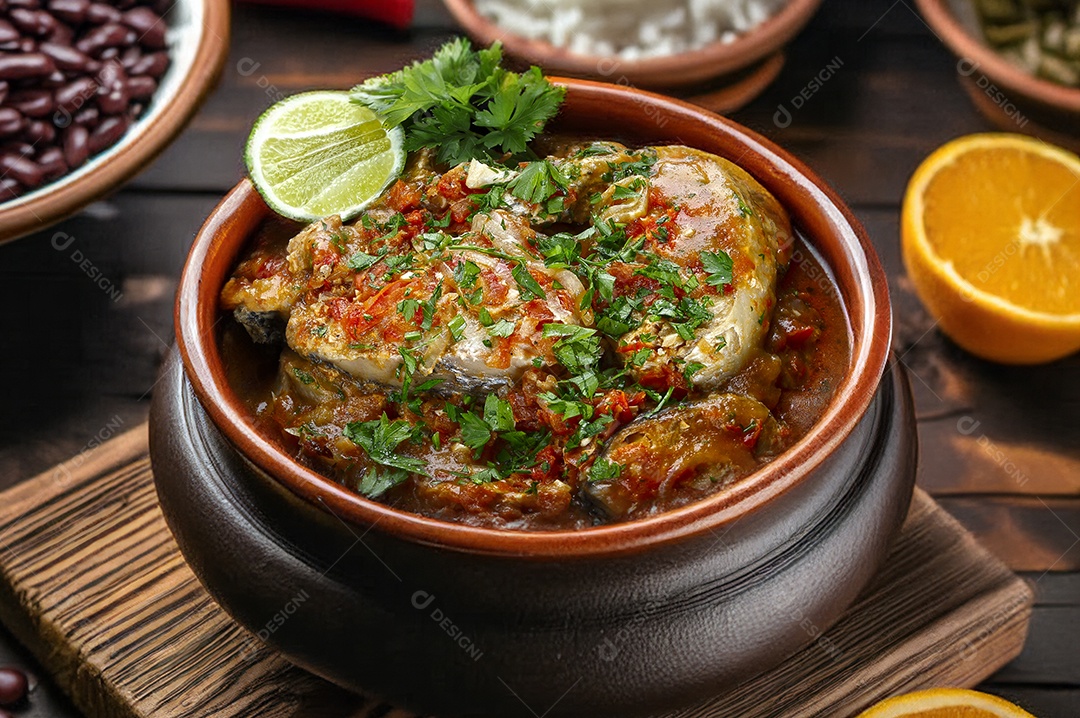 Moqueca tradicional sobre mesa