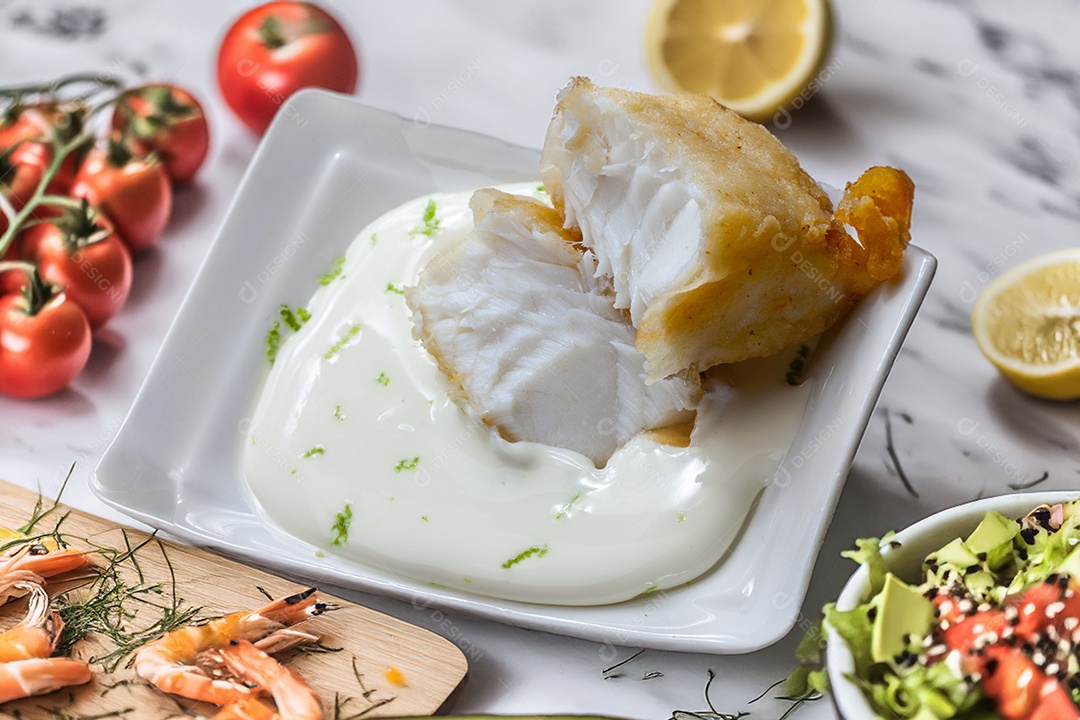 Peixe ao molho branco