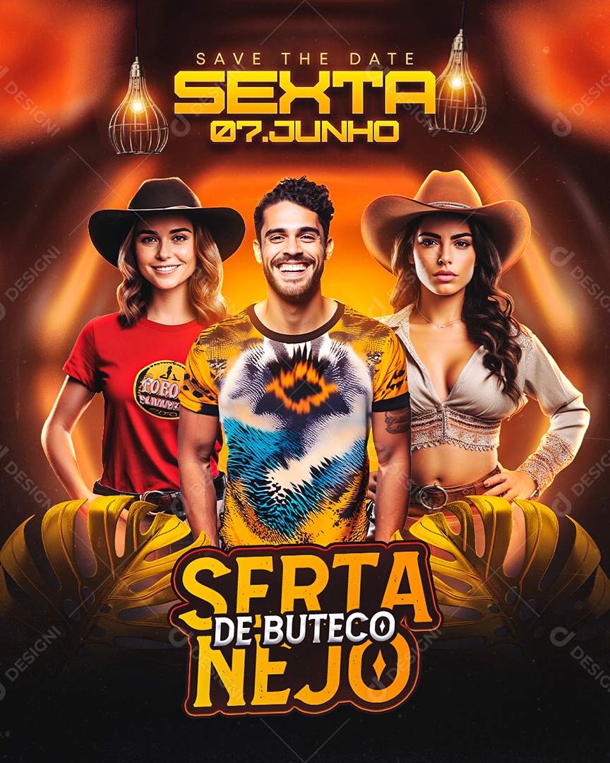 Flyer Sertanejo de Buteco Social Media PSD Editável