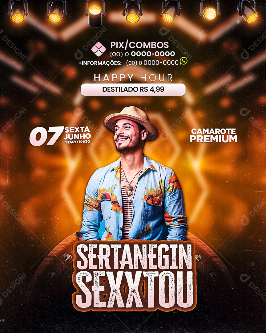 Flyer Sertanegin Sexxtou Social Media PSD Editável