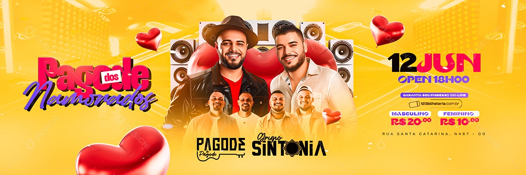 Valentine's Day Pagode Carousel Flyer June 12th Social Media PSD Editable