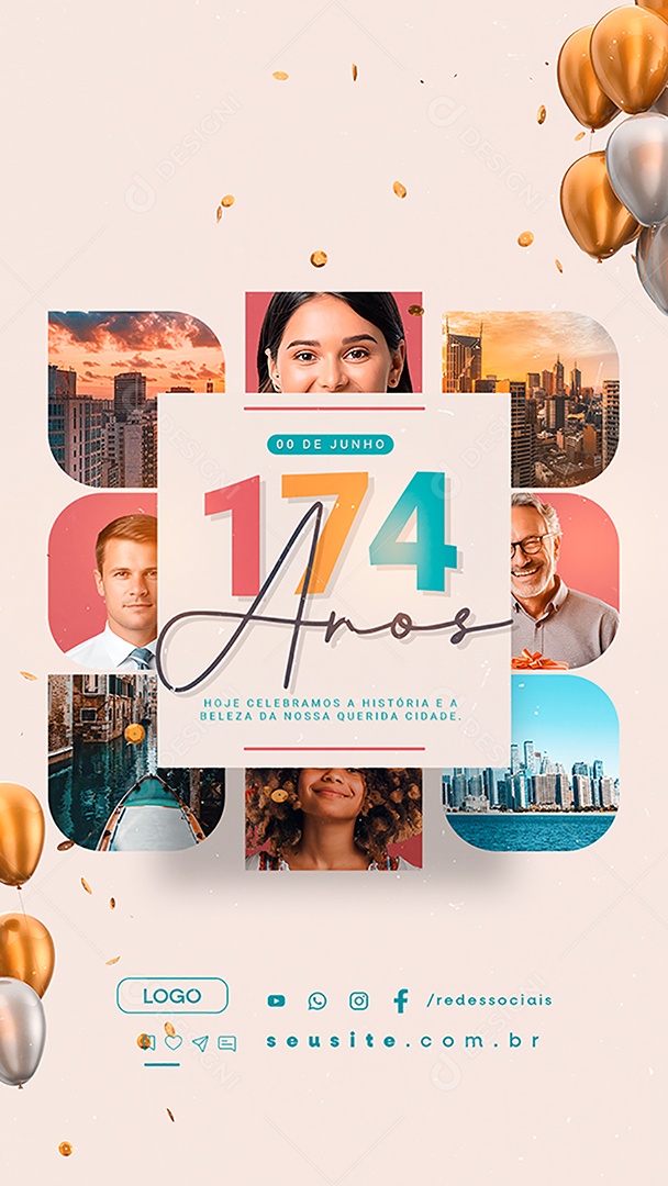 Story Congratulations City Today We Celebrate Social Media Editable PSD Story