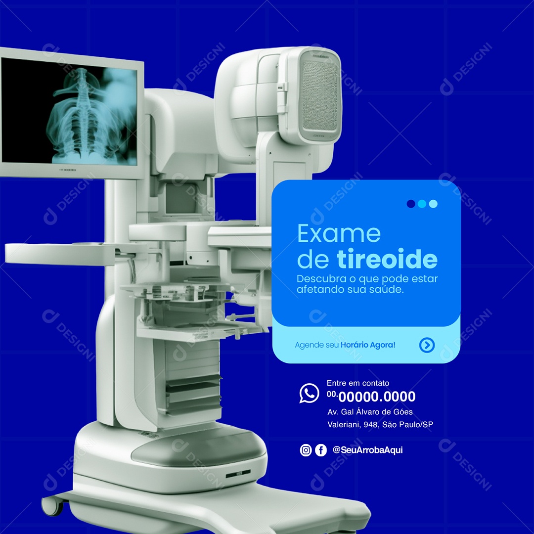 Laboratório Exame de Tireoide Social Media PSD Editável