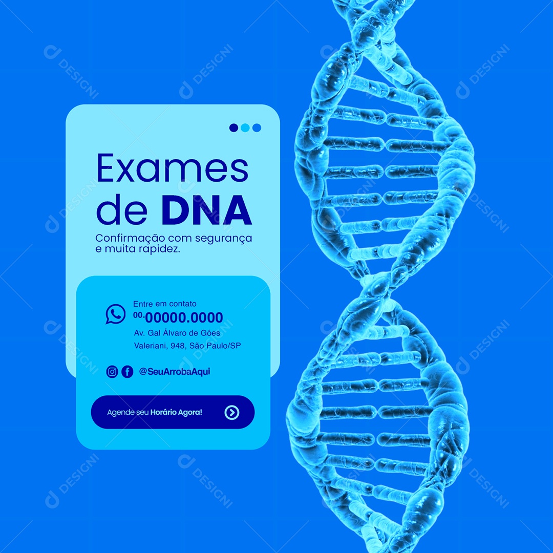 Laboratório Exames de DNA Social Media PSD Editável