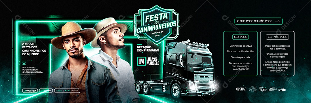 Carrossel Festa Dos Caminhoneiros Lucas e Marcelo Social Media PSD Editável