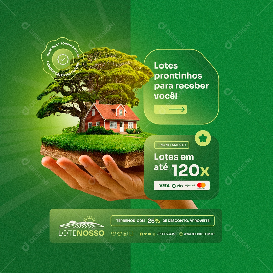 Loteamento Lotes Prontinhos para Receber Você Social Media PSD Editável