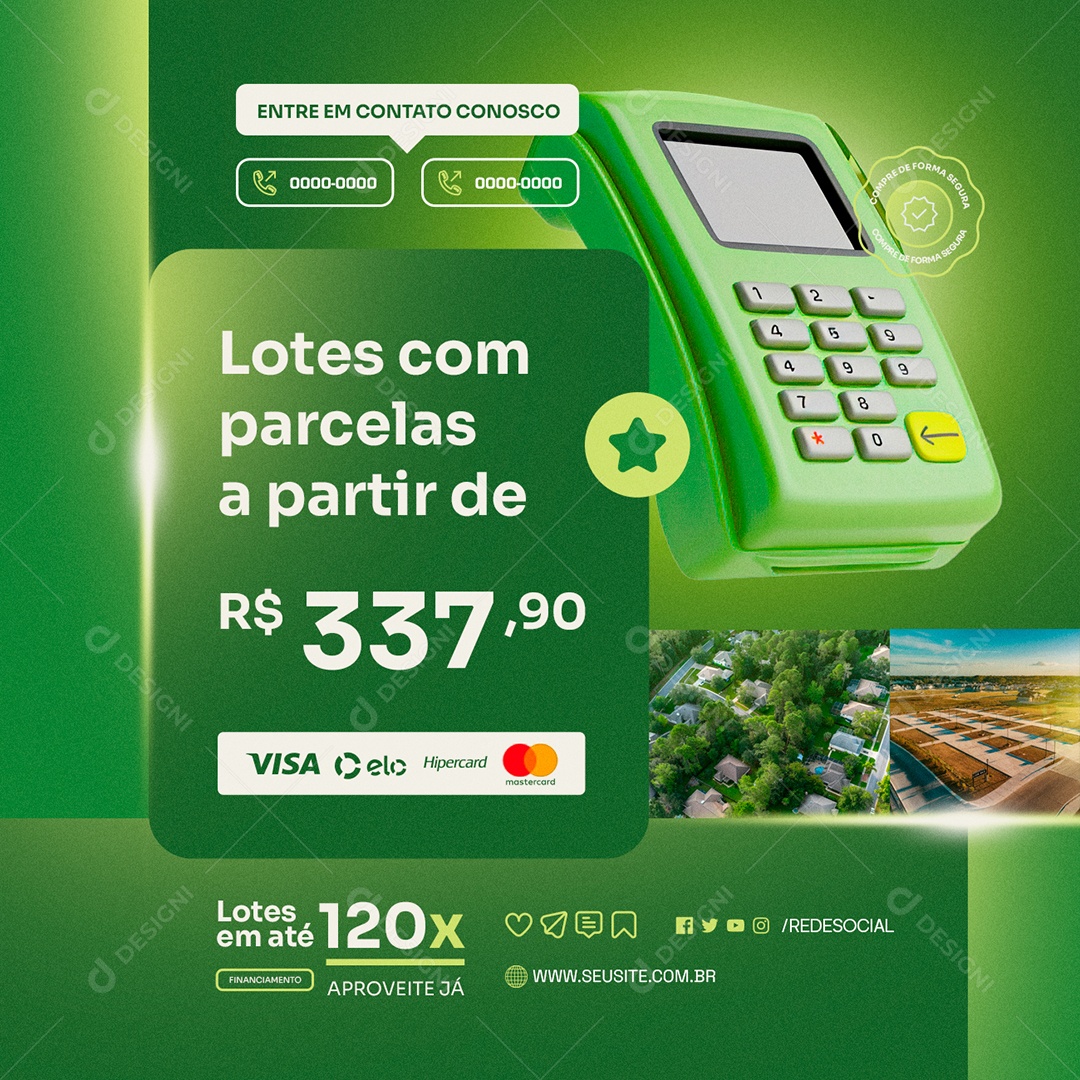 Loteamento Lotes com Parcelas Social Media PSD Editável