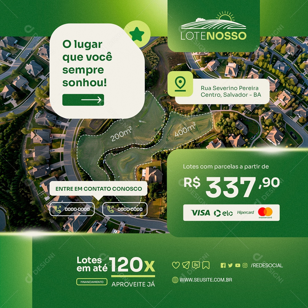 Loteamento O Lugar Que Você Sempre Sonhou Social Media PSD Editável